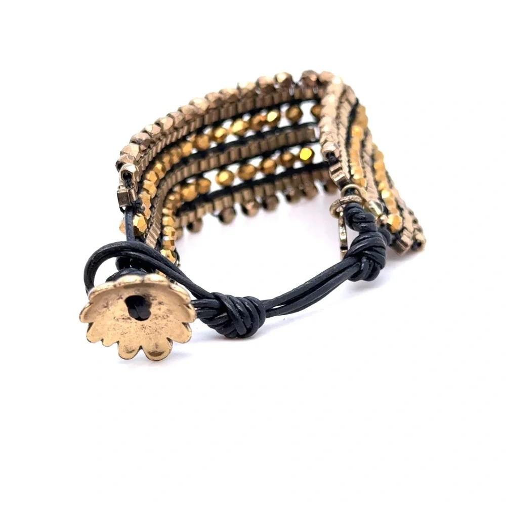 Gold-Tone‎ Beaded Bracelet - Women's Fashion Jewelry (d)